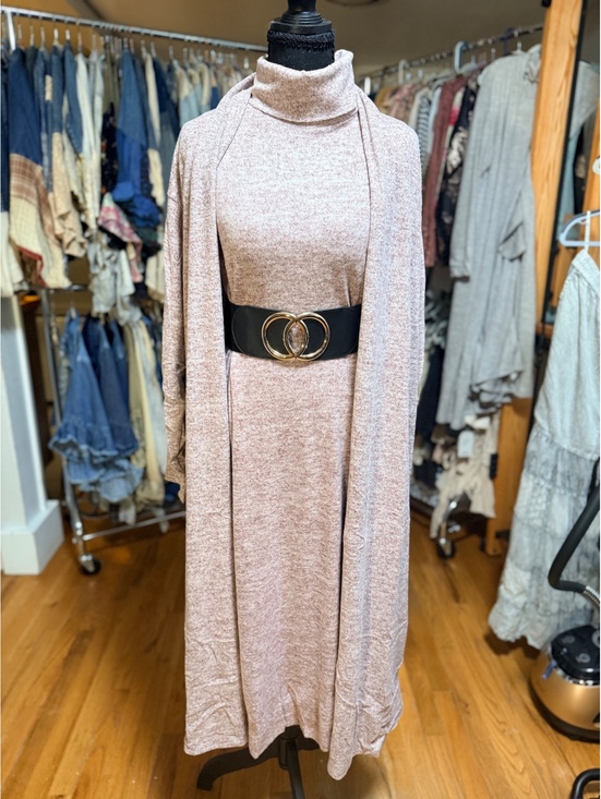 Dear Scarlett Dresses & Skirts - DEAR SCARLETT Glam Set Turtleneck Sleeveless Midi Dress & Cardigan Wine NWT M
